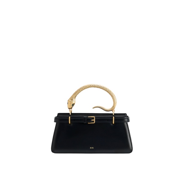 JW PEI Elena Snake Handle Top Handle Bag in Black
