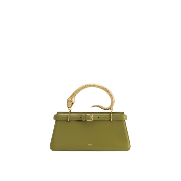 JW PEI Elena Snake Handle Top Handle Bag in Matcha Green