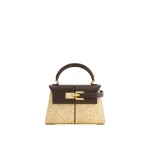 JW PEI Elise Faux Straw Handbag in Brown