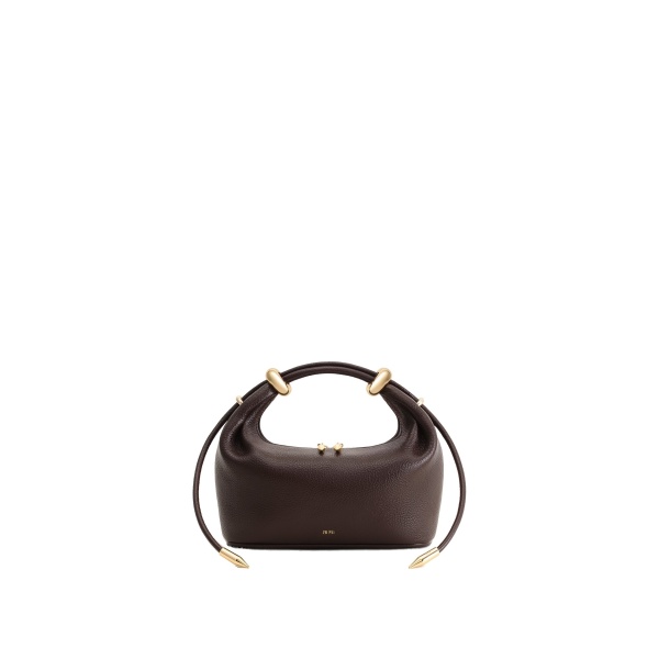 JW PEI Ellie Metal Ring Embellished Top Handle Bag in Dark Brown