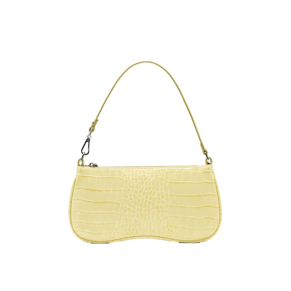 JW PEI Eva Shoulder Handbag in Light Yellow Croc