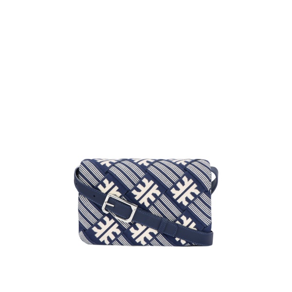 JW PEI FEI Maze Jacquard Knit Crossbody Bag in Navy