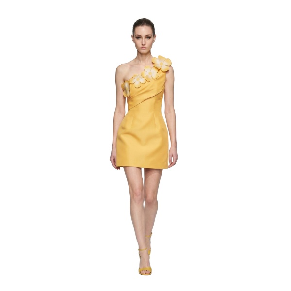 JW PEI Floral Appliqué One Shoulder Mini Dress