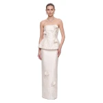 JW PEI Floral Appliqué Vine Maxi Skirt