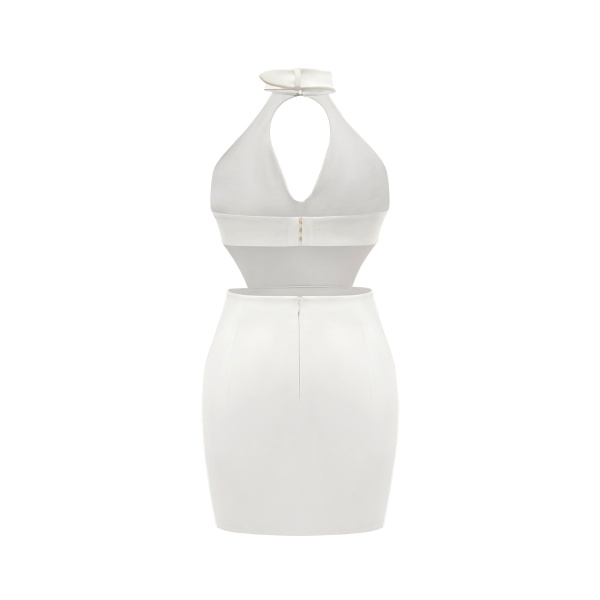 JW PEI Gabriella Belted Cutout Halter Mini Dress