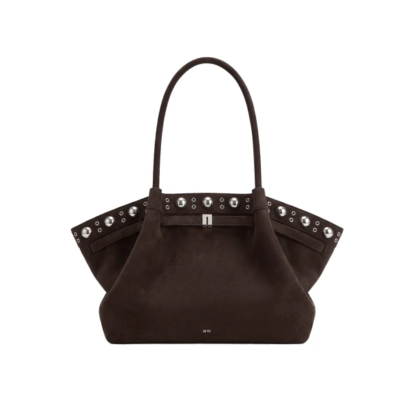 JW PEI Hana Large Faux Suede Tote Bag in Deep Brown