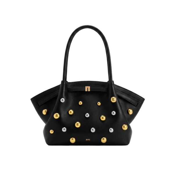 JW PEI Hana Large Studded Tote Bag in Dark Black