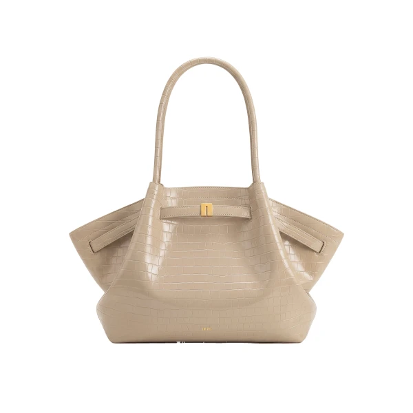 JW PEI Hana Large Tote Bag in Elephant Grey Croc