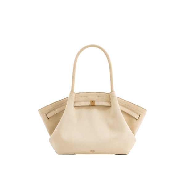 JW PEI Hana Medium Faux Suede Tote Bag in Off White