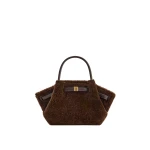 JW PEI Hana Mini Faux Fur Tote Bag in Dark Brown | Mini Bags | Coveti JW PEI Hana Mini Faux Fur Tote Bag in Dark Brown