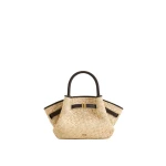 JW PEI Hana Mini Faux Straw Tote Bag in Brown