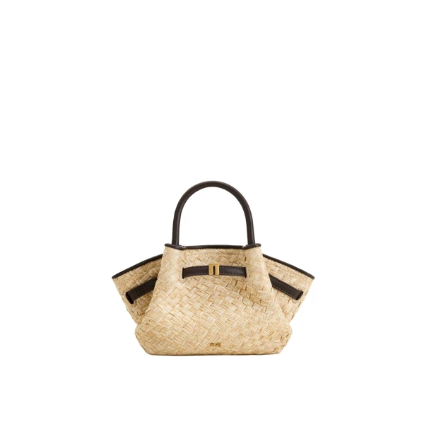 JW PEI Hana Mini Faux Straw Tote Bag in Brown