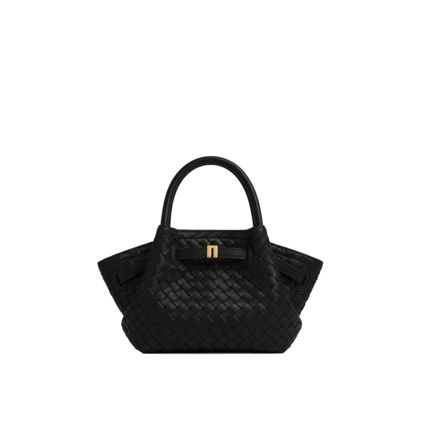 JW PEI Hana Mini Weave Tote Bag in Black