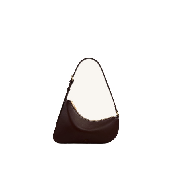 JW PEI Harlee Curved Zip Shoulder Bag in Dark Brown