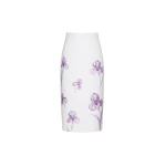 JW PEI Iris Print High-Waisted Pencil Midi Skirt