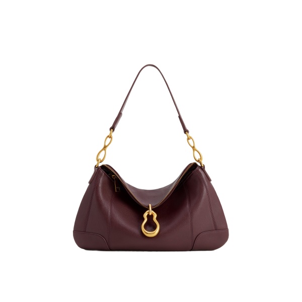 JW PEI Jayla Metal Pendant Embellished Shoulder Bag in Deep Burgundy
