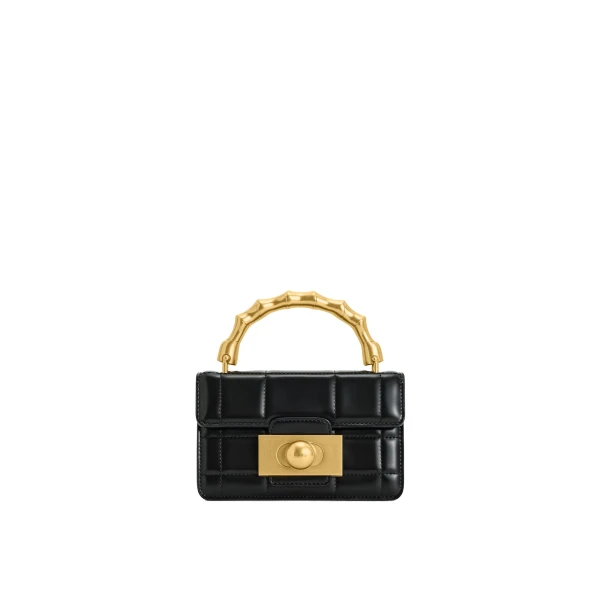 JW PEI Kaia Bamboo Metal Handle Handbag in Black