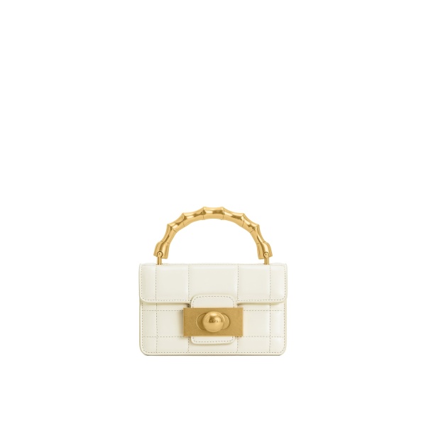 JW PEI Kaia Bamboo Metal Handle Handbag in White