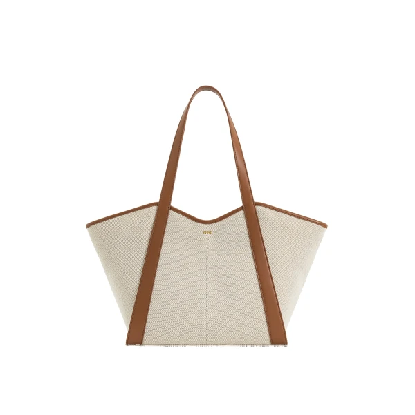 JW PEI Kiana Large Capacity Tote Bag in Brown Canvas