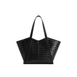 JW PEI Kiana Large Capacity Weave Texture Tote Bag in Black