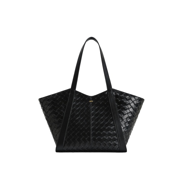 JW PEI Kiana Large Capacity Weave Texture Tote Bag in Black