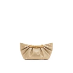 JW PEI Leia Artificial Crystal Pleated Clutch in Gold
