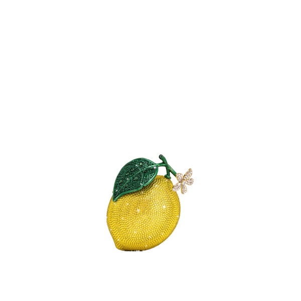 JW PEI Lemon-Inspired Rhinestone Clutch in Yellow