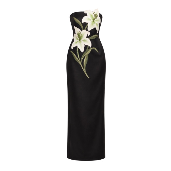 JW PEI Lily Embroidered Strapless Column Maxi Dress