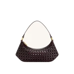 JW PEI Lily Faux Bamboo Woven Shoulder Bag in Deep Claret