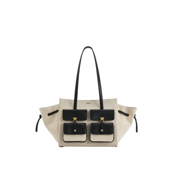 JW PEI Linda Tote Bag in Black Canvas