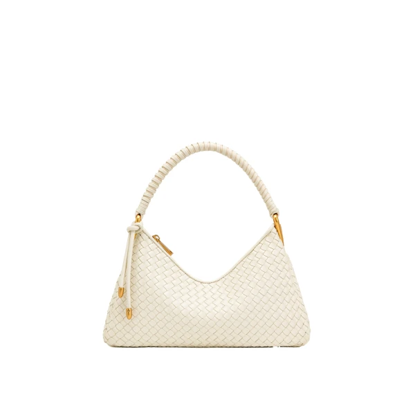 JW PEI Lorena Woven Shoulder Bag in Ivory