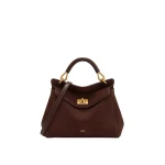 JW PEI Lucia Classic Faux Suede Top Handle Bag in Dark Brown