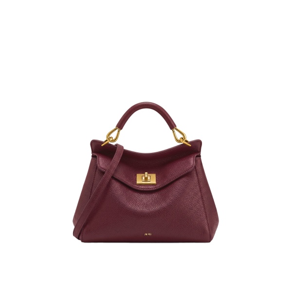 JW PEI Lucia Classic Top Handle Bag in Deep Burgundy