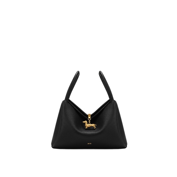 JW PEI Maelle Dachshund Charm Double Handle Bag in Black