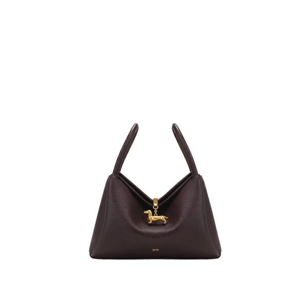 JW PEI Maelle Dachshund Charm Double Handle Bag in Dark Brown