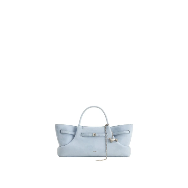 JW PEI Maeve Dachshund Metal Charm Faux Suede Tote Bag in Blue