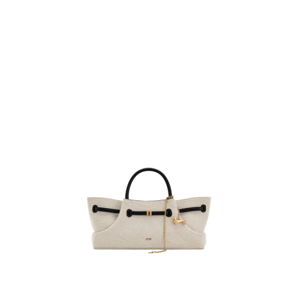 JW PEI Maeve Dachshund Metal Charm Tote Bag in Black Canvas