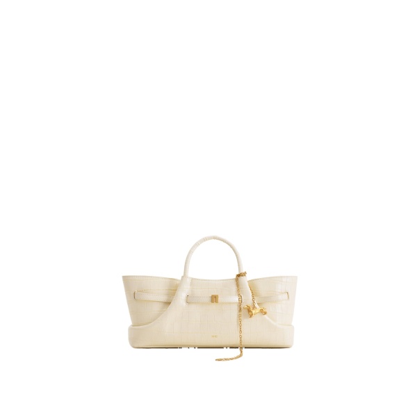 JW PEI Maeve Dachshund Metal Charm Tote Bag in Ivory Croc