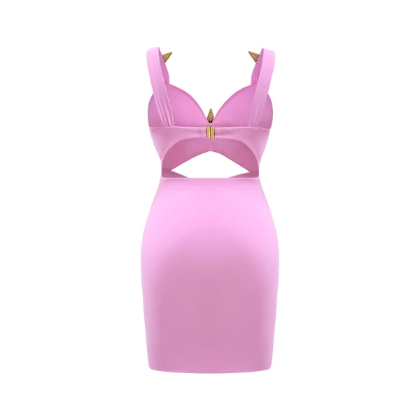 Mini Dress with Star Details in Pink