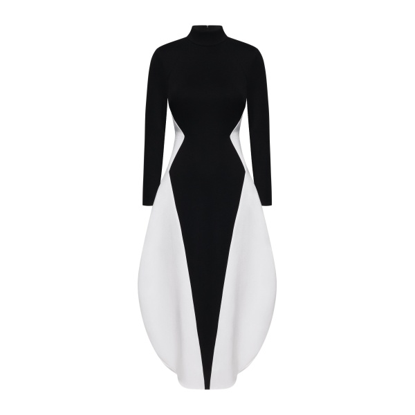 JW PEI Monochrome Paneled Long-Sleeve Maxi Dress