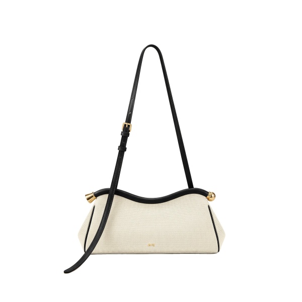 JW PEI Naomi Curved Shoulder Bag in Black Canvas