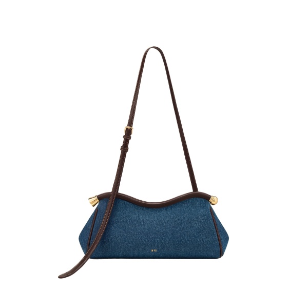 JW PEI Naomi Curved Shoulder Bag in Blue Denim