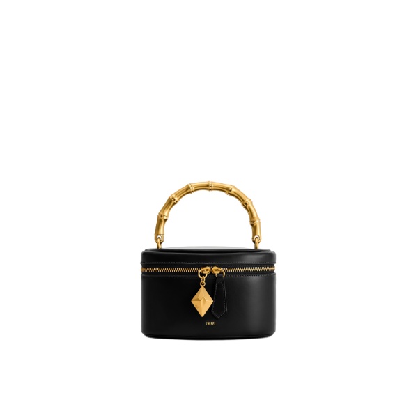 JW PEI Natalie Metal Geometric Pendant Handle Bag in Black