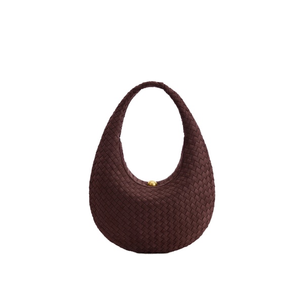 JW PEI Nola Faux Suede Woven Hobo Shoulder Bag in Dark Mocha