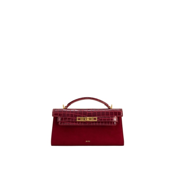 JW PEI Noor Faux Suede Top Handle Bag in Red