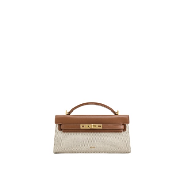 JW PEI Noor Top Handle Bag in Brown Canvas