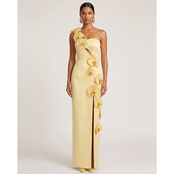JW PEI Orchid Embellished Cutout Slit Maxi Dress