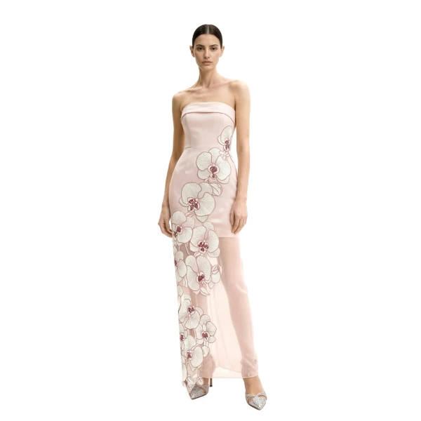 Orchid Embroidered Dress in Pink