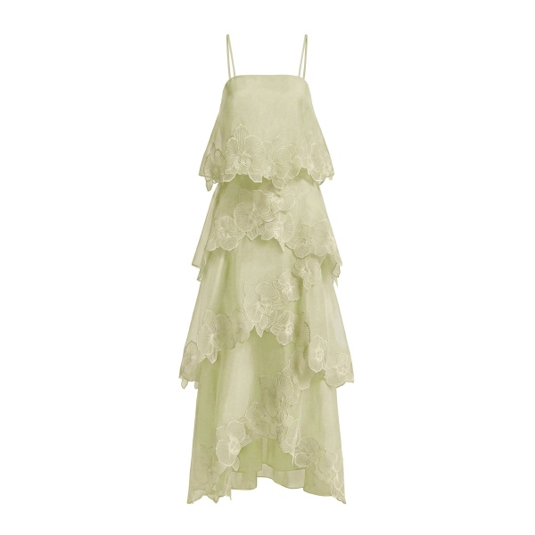 JW PEI Orchid Embroidered Layered Maxi Dress