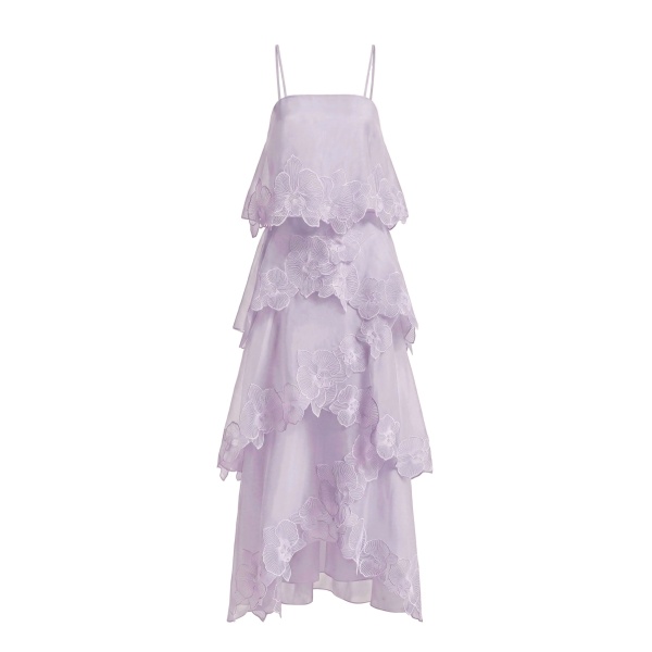 JW PEI Orchid Embroidered Layered Maxi Dress